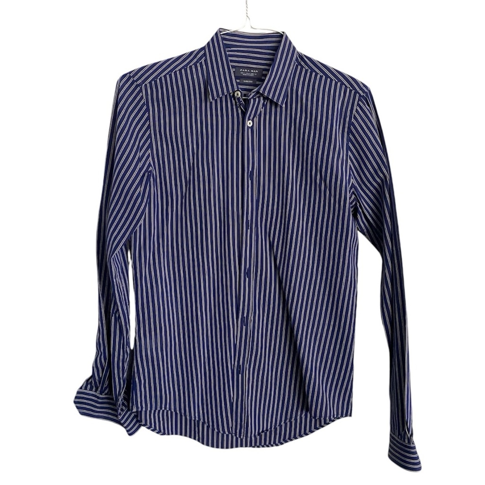Zara shirt blue stripes